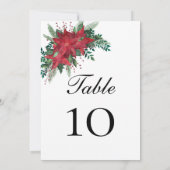 Poinsettia Mariage de Noël Mariage carte (Dos)