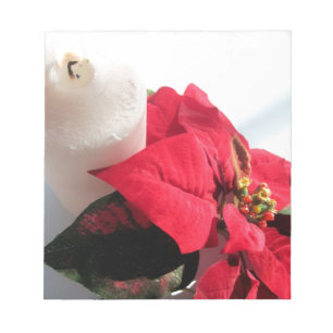Poinsettia met kaars notitieblok