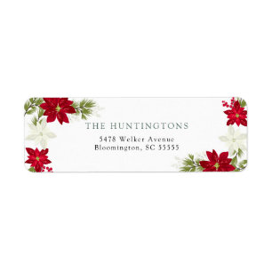 Poinsettia Modern retouradres Etiket
