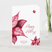 Poinsettia moderne Carte de vacances de Noël pliée (Devant)