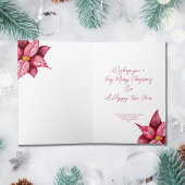 Poinsettia moderne Carte de vacances de Noël pliée