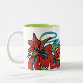 Poinsettia-Mok met twee tongen Tweekleurige Koffiemok (Links)