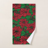 Poinsettia, motif de Noël (Serviette à main)