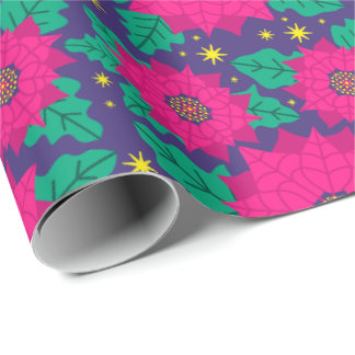Poinsettia Neon Cadeaupapier