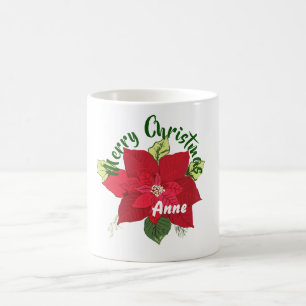 Poinsettia Nom personnalisé Mug