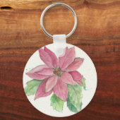 Poinsettia-ontwerp op een Sleutelhanger (Voorkant)