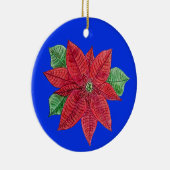 Poinsettia Ornament - Blue Background (Rechts)