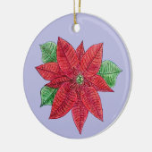 Poinsettia Ornament - Lavender Background (Links)