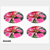 Poinsettia [Oval Seal] Ovale Sticker (Vel)