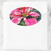 Poinsettia [Oval Seal] Ovale Sticker (Tas)