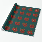 Poinsettia-pakpapier Cadeaupapier (Uitgerold)