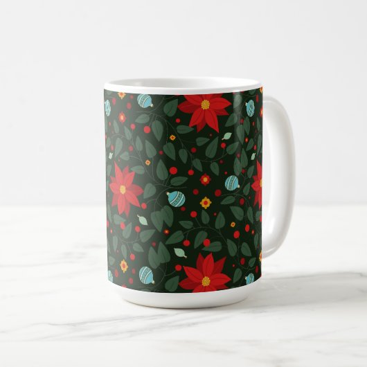 Poinsettia Paradise Coffee Mug twilight  (Devant droit)