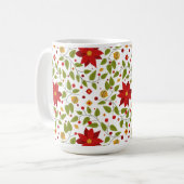 Poinsettia Paradise Koffie mok licht (Voorkant links)