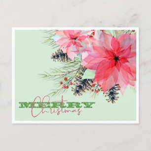 Poinsettia Parties scintillant de Noël Carte posta