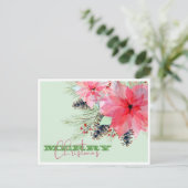 Poinsettia Parties scintillant de Noël Carte posta (Debout devant)