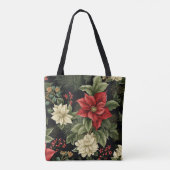  Poinsettia Patroon Kerst Draagtas (Achterkant)