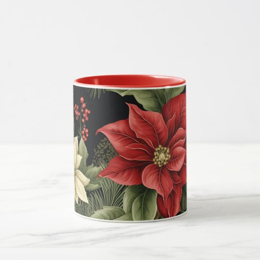  Poinsettia Patroon Kerst Mok (Midden)