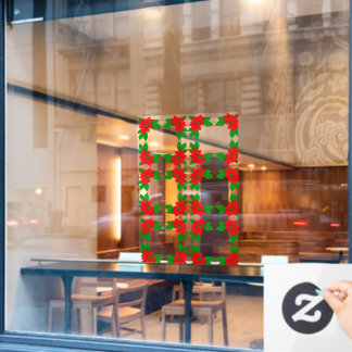 Poinsettia-patroon Ruitsticker Raamsticker