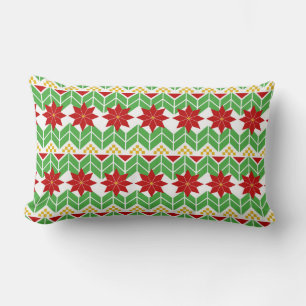 Poinsettia Pattern   Tacky Sweater   Retro Kussen