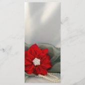 Poinsettia & Pearls Green Winter Wedding Program Programma (Voorkant)