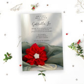 Poinsettia Pearls on Green Winter Vrijgezellenfees Kaart