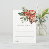 Poinsettia Pine Cone Advisate for Mum Baby shower Informatiekaartje (Staand voorkant)