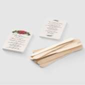Poinsettia Pine Cones Holly Wedding Programme Handwaaier (Niet-gemonteerd)