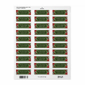 Poinsettia Pinecone Groene Spruce Etiket (Full Sheet)