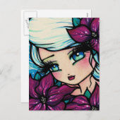 Poinsettia Pixie Kerstfee Sneeuw Briefkaart (Voorkant / Achterkant)