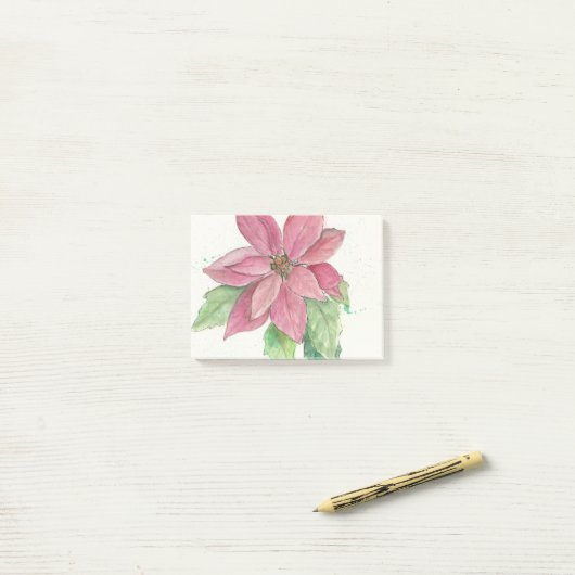 poinsettia post-it® notes (Op bureau)