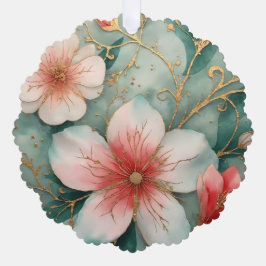 Poinsettia Pretty Vintage Christmas Ornament Kaart