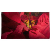 Poinsettia red kerstflower kussensloop (Voorkant-Rechts)