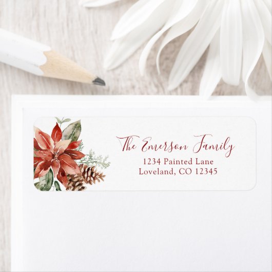 Poinsettia Return Address Label (Insitu)