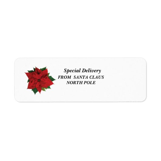 Poinsettia Return Address Label (Voorkant)