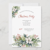 Poinsettia Rode bessen Kerstvakantie feestje Kaart (Voorkant)