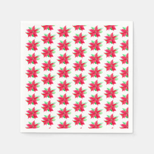 Poinsettia Rode Bloemen Kerstmis Bloem Servet