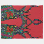 poinsettia rode herten fleece deken (Voorkant (Horizontaal))