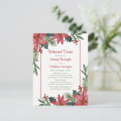 Poinsettia Rode Kerstmis Bloemen repetitie diner Uitnodiging Briefkaart (Staand voorkant)
