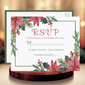 Poinsettia Rode Winter Bruiloft Kerstmis RSVP Briefkaart