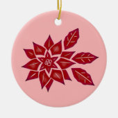 Poinsettia (rood) keramisch ornament (Voorkant)