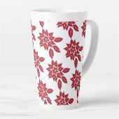Poinsettia (rood) latte mok (Rechterhoek)