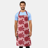 Poinsettia (rood) schort (Gedragen)