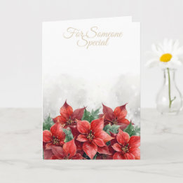 Poinsettia Rood "'Voor Iemand Bijzonder" Kerstmis Kaart