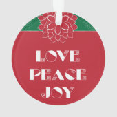 Poinsettia rouge minimaliste avec amour, Paix, Joi (dos)