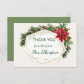 Poinsettia, sainte, pin Merci de Noël (Devant / Derrière)