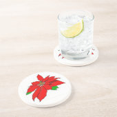 Poinsettia Sandstone Onderzetter (Zijkant)