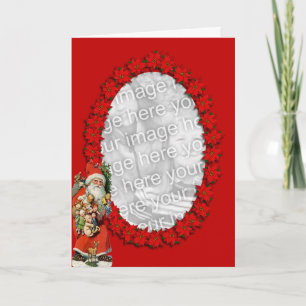 Poinsettia Santa Feestdagen Kaart