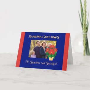 Poinsettia Seizoen Groeten te personaliseren Feestdagen Kaart