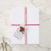Poinsettia spray gepersonaliseerde kerst cadeaulabel (Met Touw)