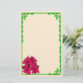 Poinsettia Stationery Briefpapier (Staand voorkant)